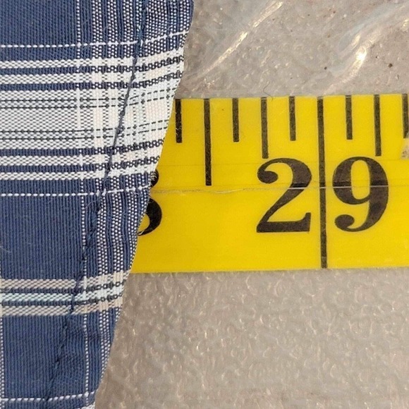 Eddie Bauer Travex Button Down Shirt Men’s Size M Blue Plaid Short Sleeve Hiking - Picture 10 of 11